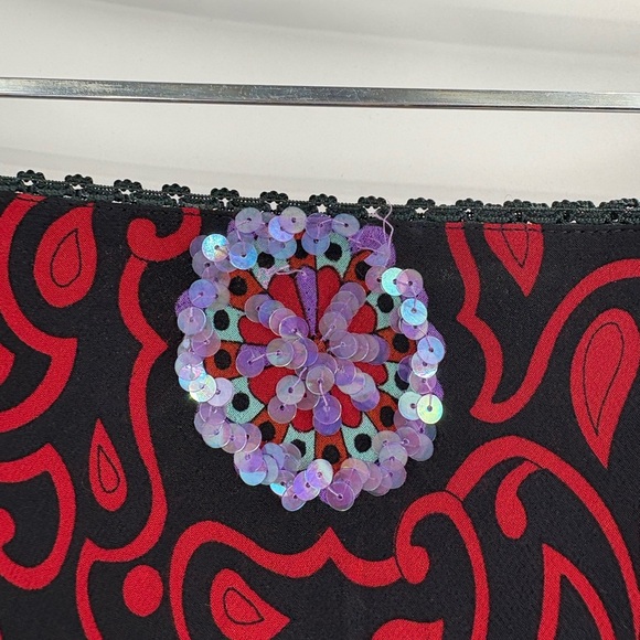 Nicole miller vintage Y2K 90s boho artsy floral sheer Embellished skirt sz 0 25 - Picture 5 of 16